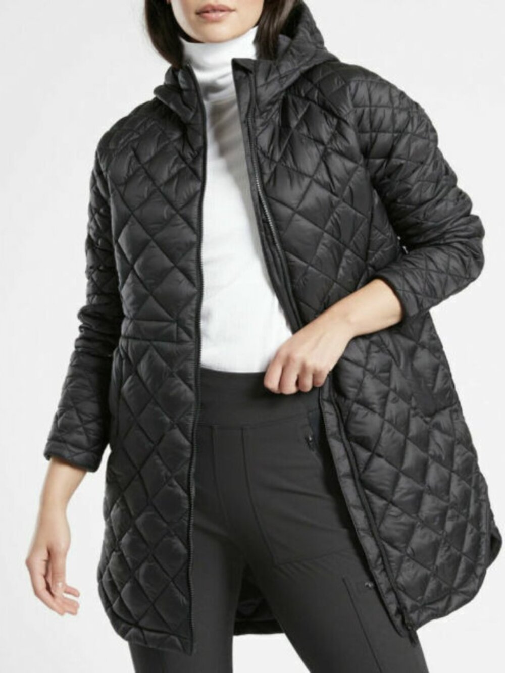 Athleta Whisper Featherless LONG Parka Coat For Women Sz M